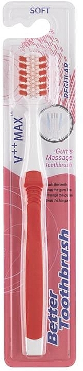 Зубная щетка, мягкая, красная - Better Regular Soft Red Toothbrush — фото N1