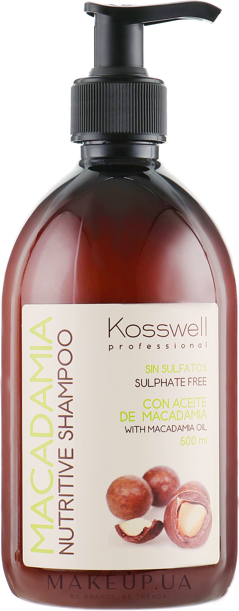 Живильний шампунь - Kosswell Professional Macadamia Nutritive Shampoo Sulfate Free — фото 500ml