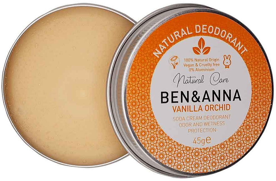 Натуральний кремовий дезодорант - Ben & Anna Vanilla Orchid Soda Cream Deodorant — фото N1