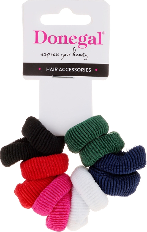 Резинки для волос цветные, 12 шт - Donegal Ponytail Holder Mix — фото N1