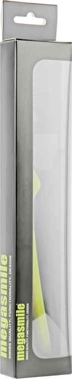 Зубна щітка "Софт Блек Вайтенінг", жовта - Megasmile — фото N1