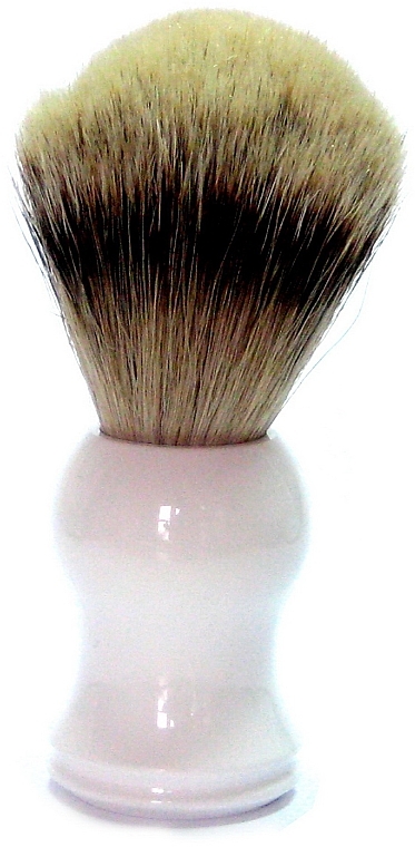 Помазок для гоління з ворсом борсука, пластик, білий - Golddachs Silver Tip Badger Plastic White — фото N1