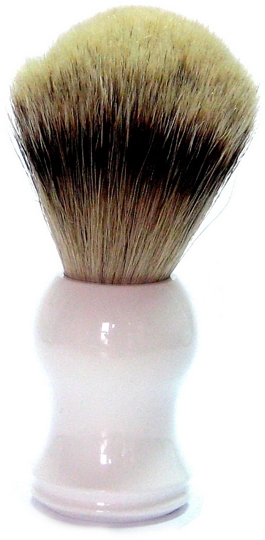 Помазок для бритья пластиковый с ворсом барсука, белый - Golddachs Silver Tip Badger Plastic White — фото N1