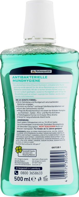 Ополіскувач для порожнини рота "Антибактеріальний" - Dontodent Antibacterial Oral Hygiene — фото N2