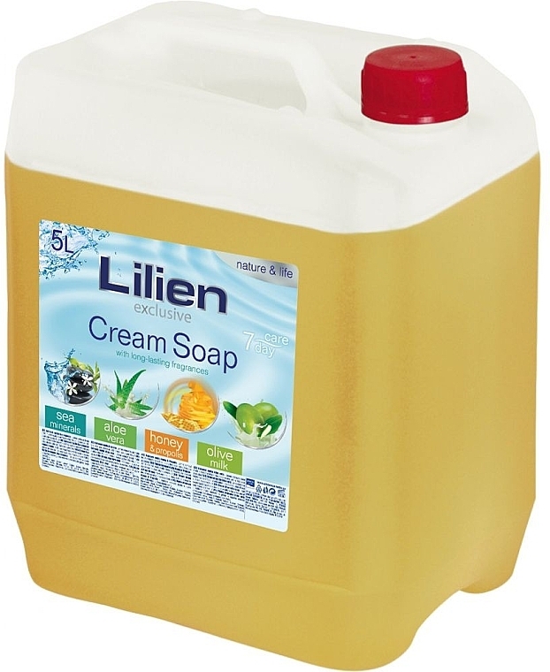 Жидкое крем-мыло "Мед" - Lilien Honey Cream Soap (канистра) — фото N1