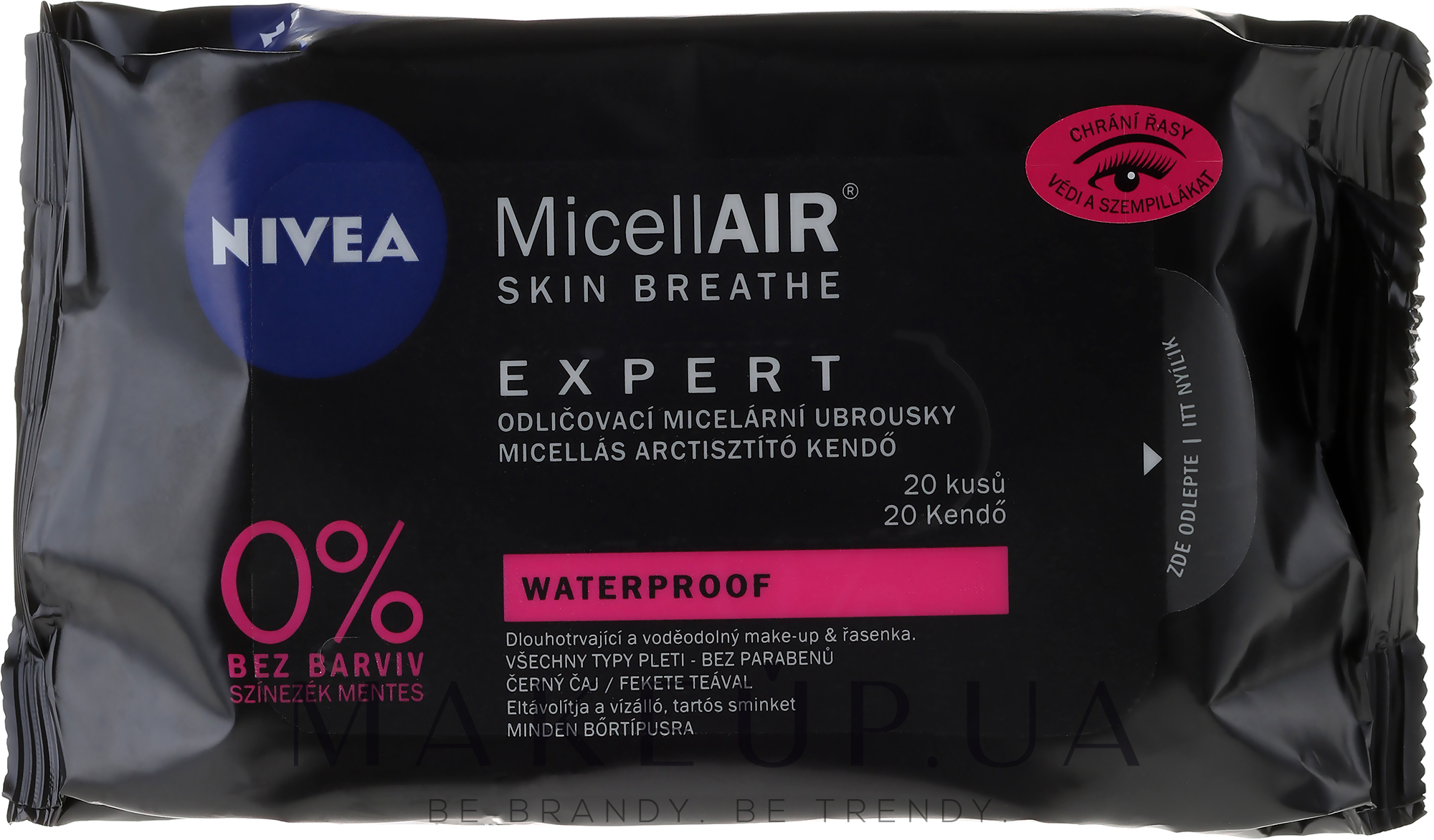 Міцелярні серветки - NIVEA MicellAIR Expert Micellar Makeup Remover Wipes — фото 20шт