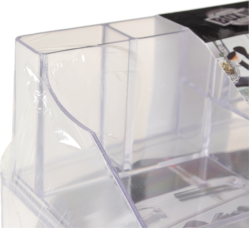 Органайзер пластиковий для косметики з ящиком 22,5x12,5x13,8 см, прозорий - BoxUp * — фото N5