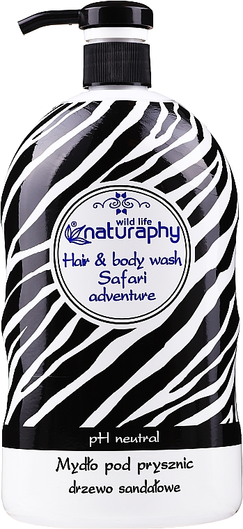 Гель для душу із запахом сандалового дерева й екстрактом алое вера - Bluxcosmetics Naturaphy Safari Adventure Hair & Body Wash — фото N1