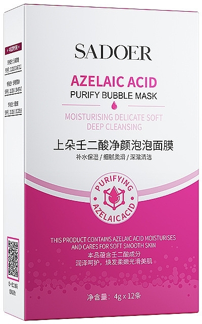 Очищувальна бульбашкова маска з азелаїновою кислотою - Sadoer Azelaic Acid Purifying Bubble Mask — фото N1