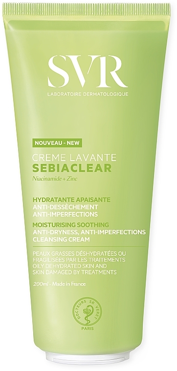 Очищающий увлажняющий крем против несовершенства кожи - SVR Sebiaclear Moisturising Soothing Cleansing Cream