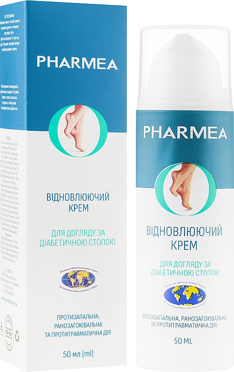 Восстанавливающий крем для ухода за диабетической стопой - Pharmea — фото N1