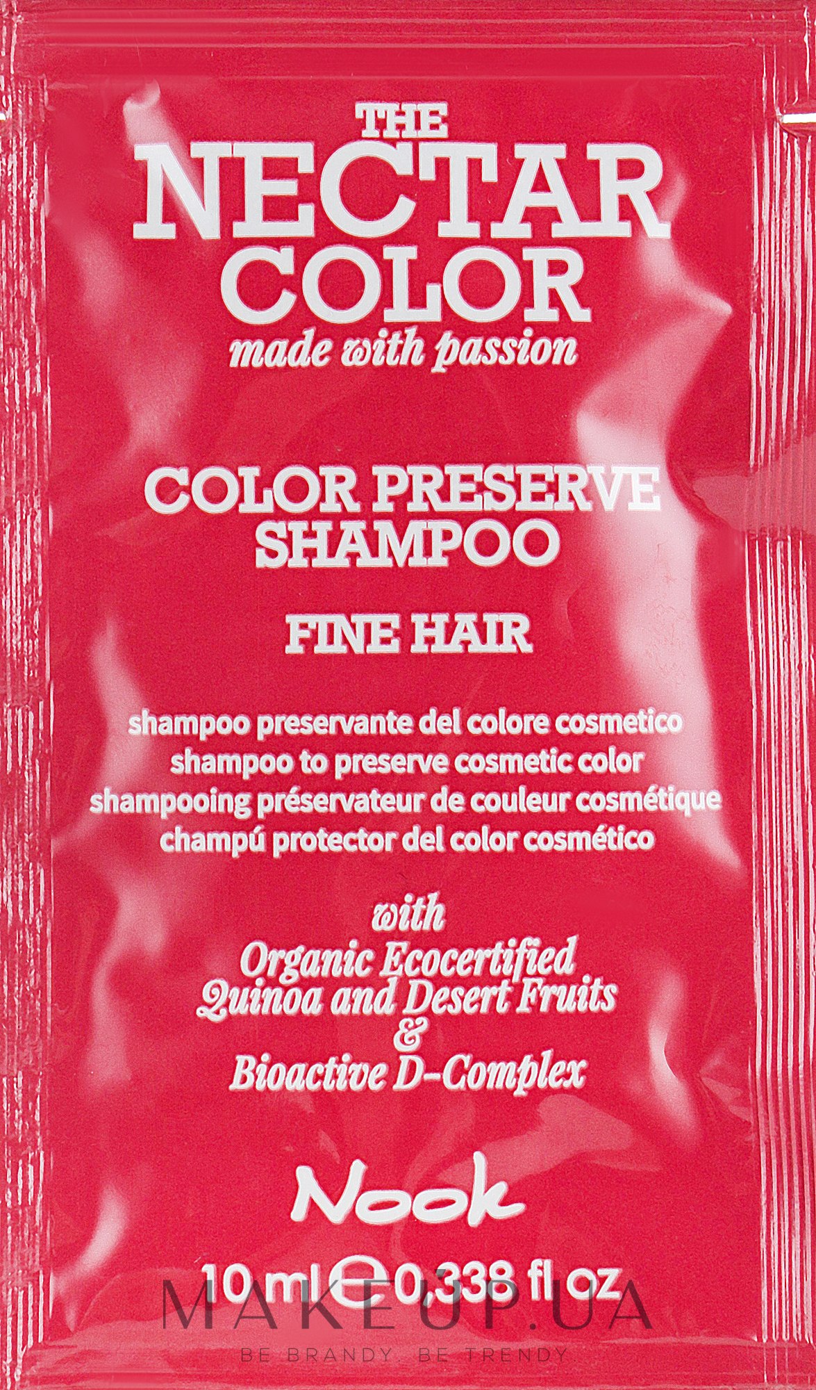 Шампунь "Стойкость цвета" для тонких и нормальных волос - Nook The Nectar Color Color Preserve Shampoo (пробник) — фото 10ml