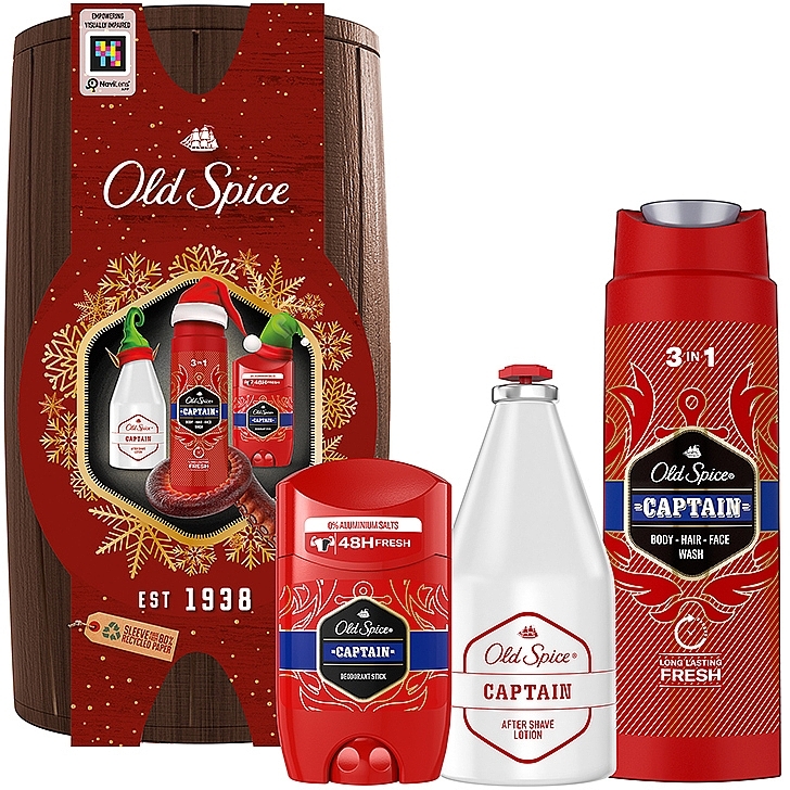 Набор - Old Spice Captain (deo/50ml + sh/gel/250ml + ash/lot/100ml + bag) — фото N1