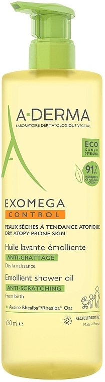 Пом'якшувальна олія для душу - A-Derma Exomega Control Emollient Shower Oil — фото N1