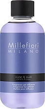 Аромадиффузор "Сирень и мускус" - Millefiori Milano Natural Violet & Musk Fragrance Diffuser (сменный блок) — фото N1
