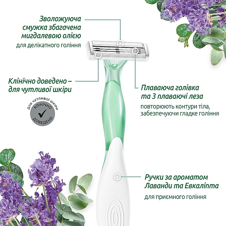 Набор бритв без сменных картриджей 3 шт - Bic Soleil Escape 3 Lavender & Eucalyptus — фото N6