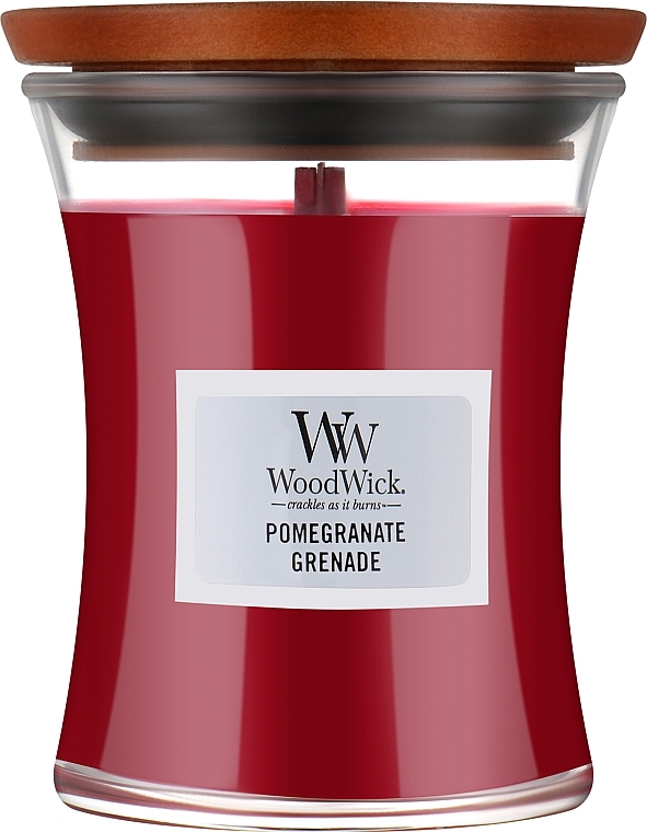 Ароматическая свеча в стакане - WoodWick Hourglass Candle Pomegranate — фото N1