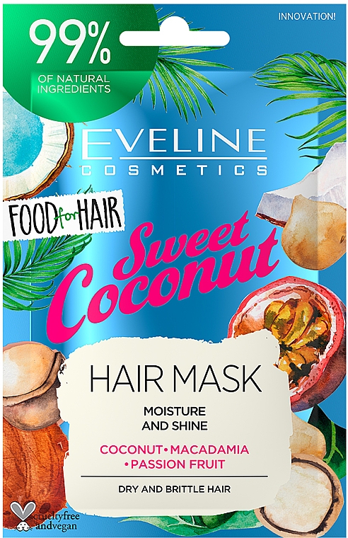 Маска для волосся - Eveline Cosmetics Food For Hair Sweet Coconut Hair Mask (пробник)