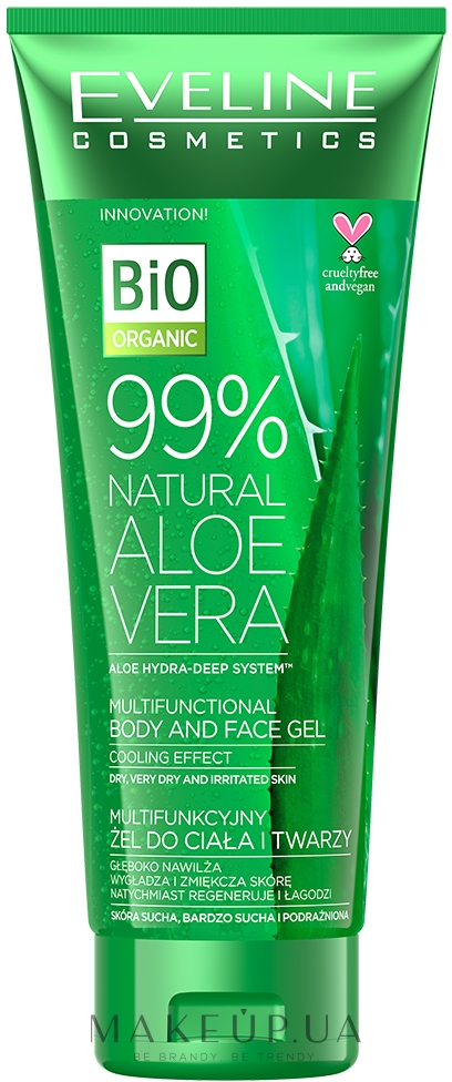 Многофункциональный гель для лица и тела с алоэ - Eveline Cosmetics 99% Aloe Vera Multifunctional Body & Face Gel — фото 250ml