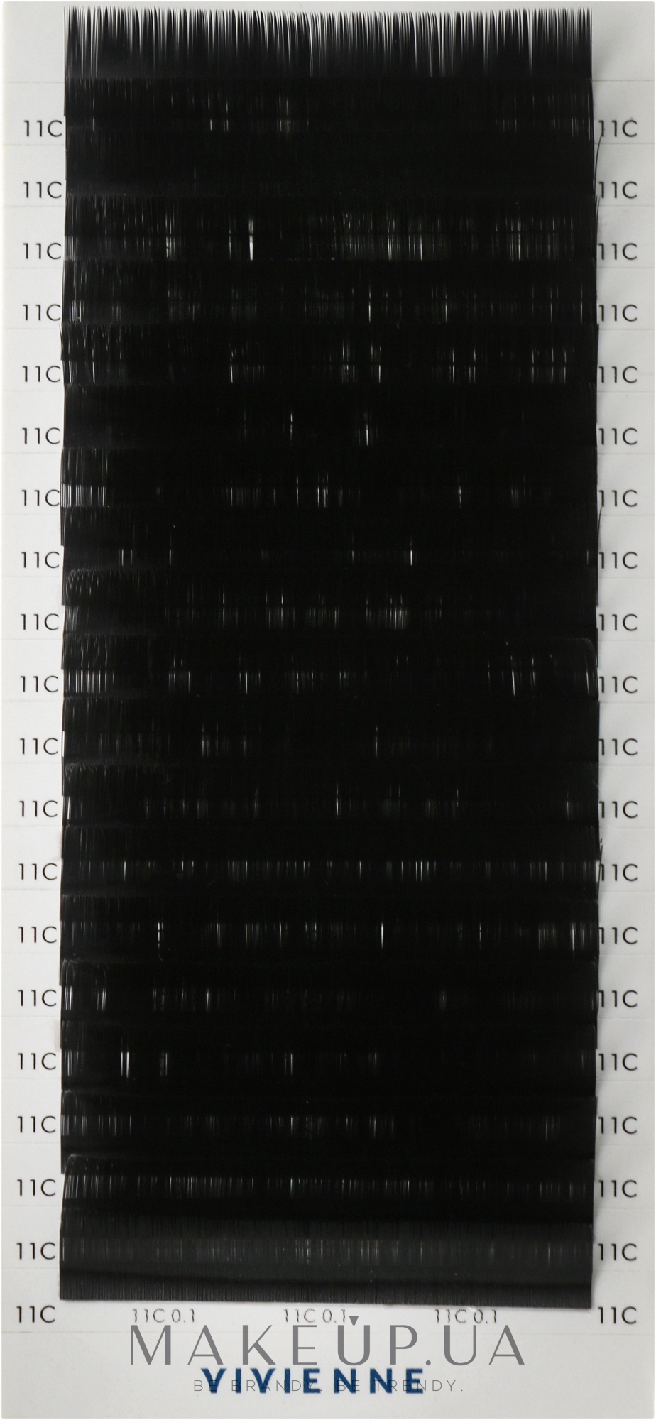 Накладні вії "Elite", чорні, 20 ліній (0,1, C, 11) - Vivienne — фото 1уп