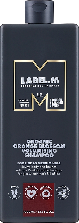 Шампунь для об'єму волосся - Label.m Professional Organic Orange Blossom Volumising Shampoo — фото N1