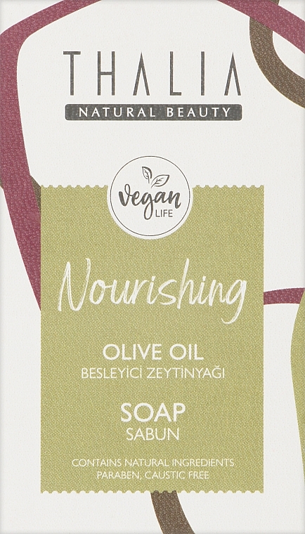 Натуральное питательное мыло для волос, лица и тела с оливковым маслом - Thalia — фото N1