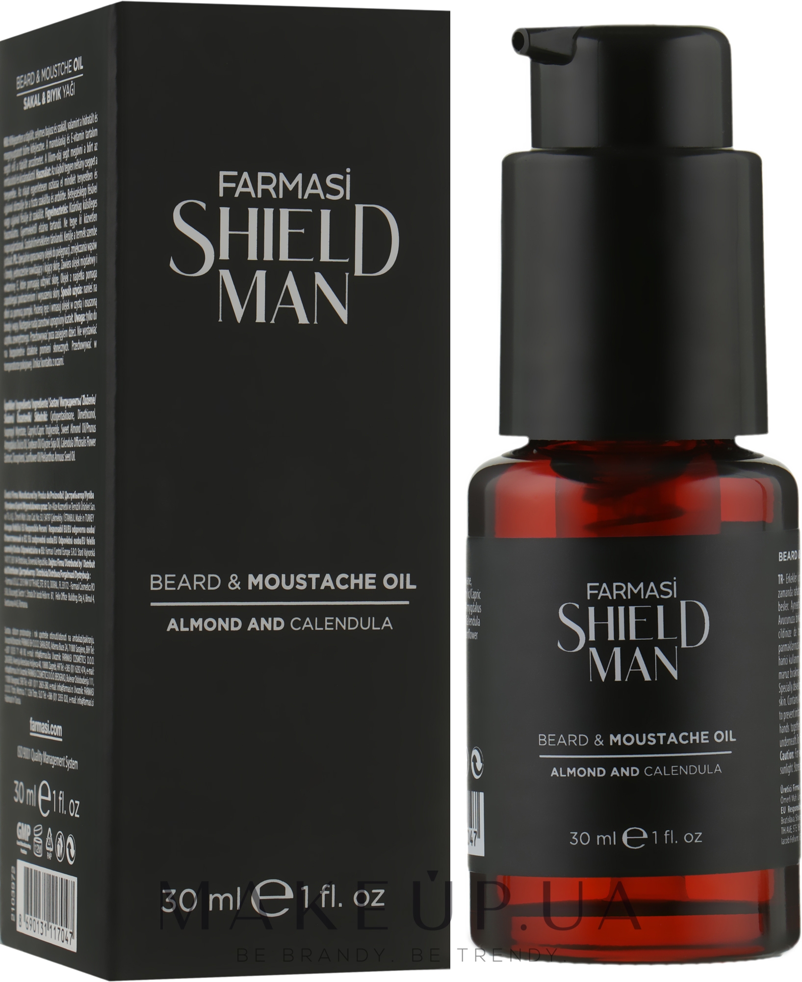 Олія для бороди та вусів - Farmasi Shield Man Beard & Moustache Oil — фото 30ml