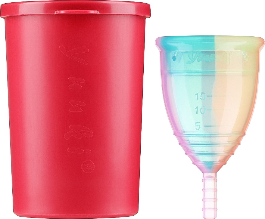 Менструальна чаша, розмір L + контейнер для дезінфекції - Yuuki Rainbow Line Large 2 — фото N2