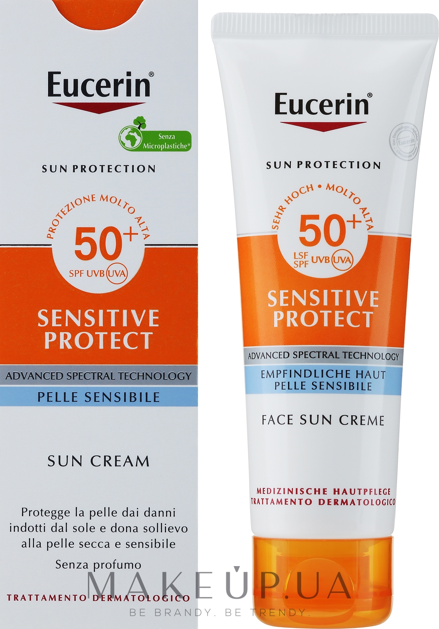 Солнцезащитный крем для сухой кожи - Eucerin Sun Sensitive Protect Cream SPF50+  — фото 50ml