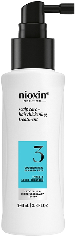 Средство для ухода за кожей головы и сухими волосами - Nioxin Pro Clinical System 3 Scalp + Hair Thickening Treatment — фото N1