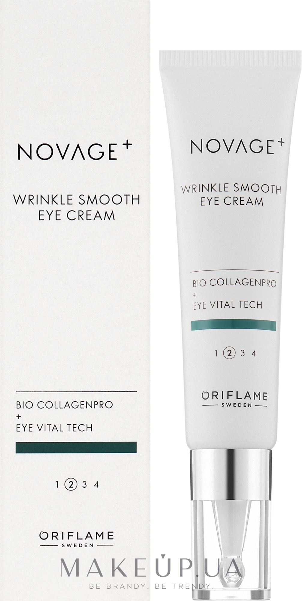 Крем для кожи вокруг глаз против морщин - Oriflame Novage+ Wrinkle Smooth Eye Cream — фото 15ml