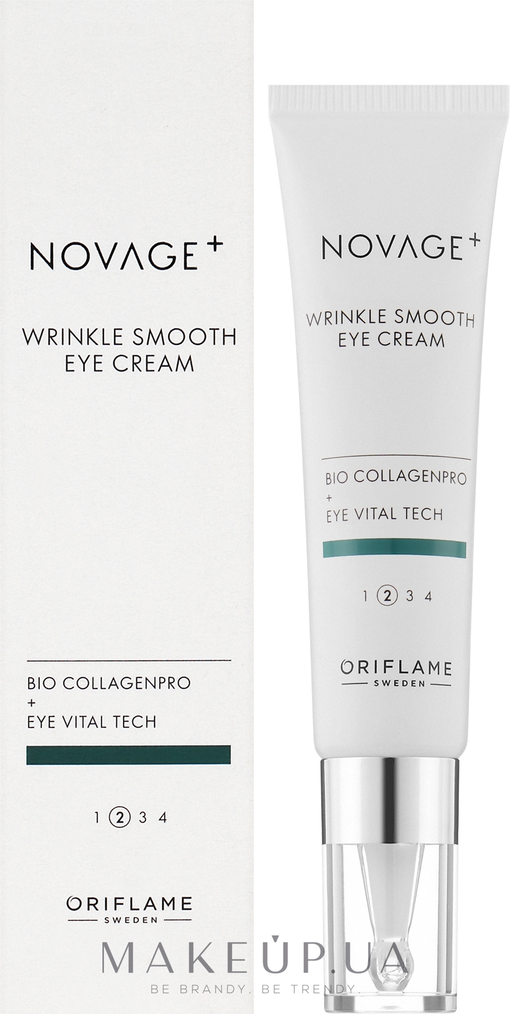 Крем для шкіри навколо очей проти зморшок - Oriflame Novage+ Wrinkle Smooth Eye Cream — фото 15ml