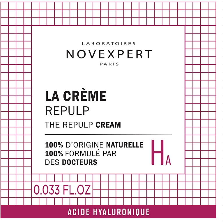 Наповнювальний крем для обличчя - Novexpert Hyaluronic Acid The Repulp Cream (пробник) — фото N2