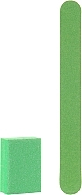 Парфумерія, косметика Одноразовий набір для манікюру "Пилка + баф", салатовий - Divia Di755