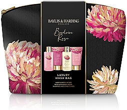 Духи, Парфюмерия, косметика Набор - Baylis & Harding Boudoire Rose (sh/cr/100ml + b/lot/50ml + shmp/100ml + h/cond/50ml + pouch)