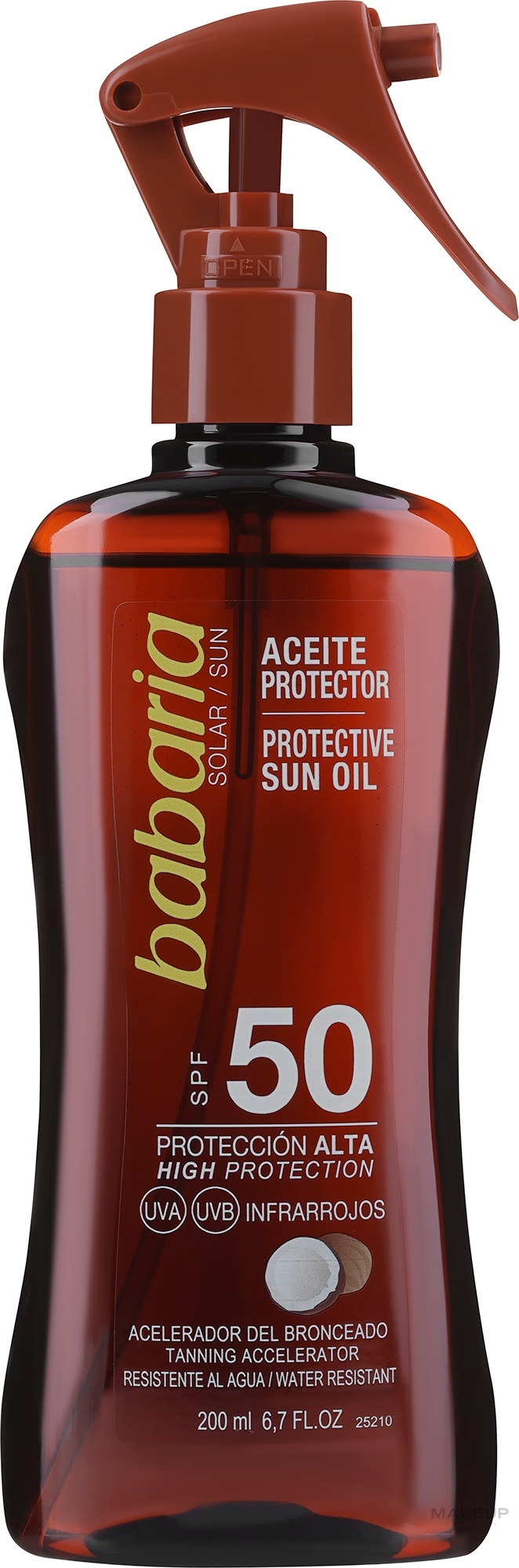 Масло для тела, солнцезащитное - Babaria Sun Protective Sun Oil SPF50 — фото 200ml