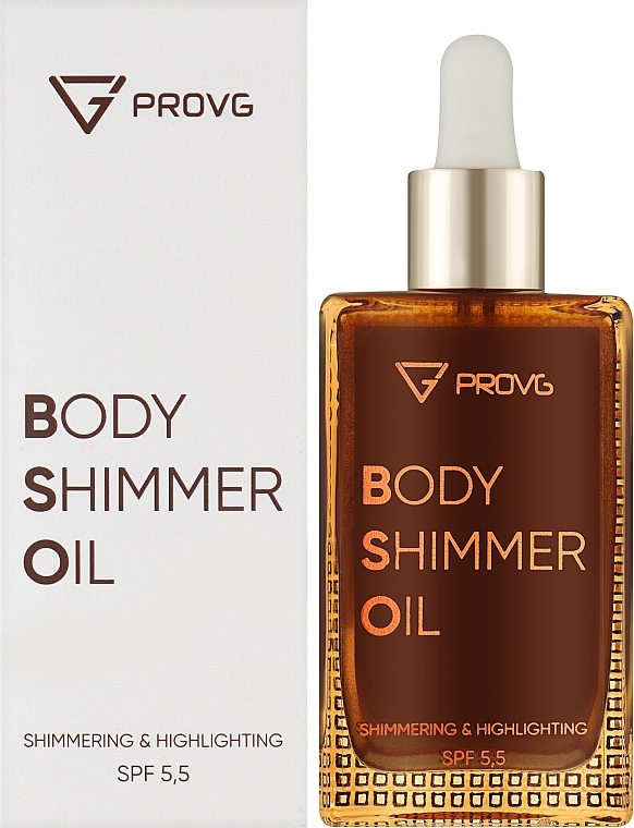Масло для тела с шиммером - PROVG Body Shimmer Oil Bronze Tan SPF 5,5 — фото N2