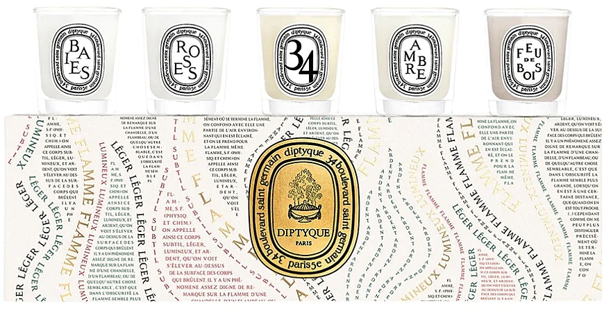 Набір, 5 продуктів - Diptyque Set Of 5 Mini Signature Candles — фото N1