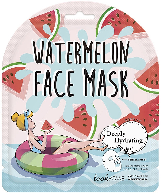 Тканевая маска для лица с экстрактом арбуза - Look At Me Watermelon Face Mask — фото N1