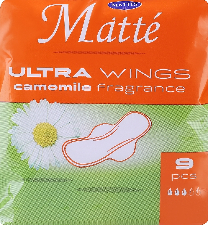 Прокладки гигиенические с крылышками, 9 шт. - Mattes Ultra Wings Camomile — фото N1