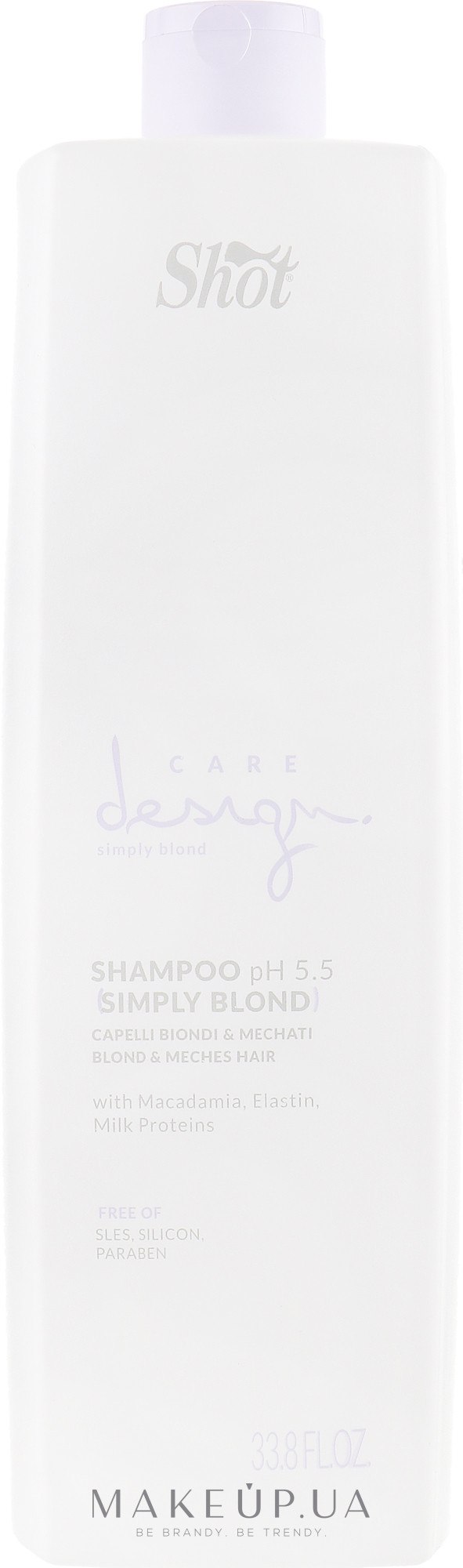 Шампунь для осветленных и мелированных волос - Shot Care Design Simply Blond Shampoo — фото 1000ml