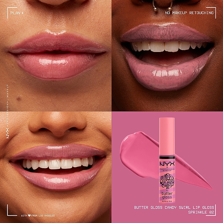 Блиск для губ - NYX Professional Makeup Butter Lip Gloss Candy Swirl — фото N5