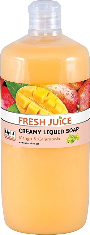 Крем-мыло с маслом камелии "Манго и карамбола" - Fresh Juice Mango & Carambol — фото N1