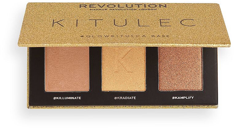 Набор - Makeup Revolution Kitulec #GlowKitulca Highlighter Palette (2xhigh/palette/7.5g) — фото N6