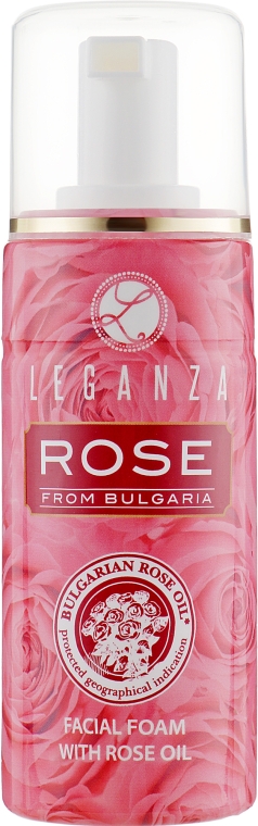 Пінка для вмивання з рожевим маслом - Leganza Rose Facial Foam — фото N1