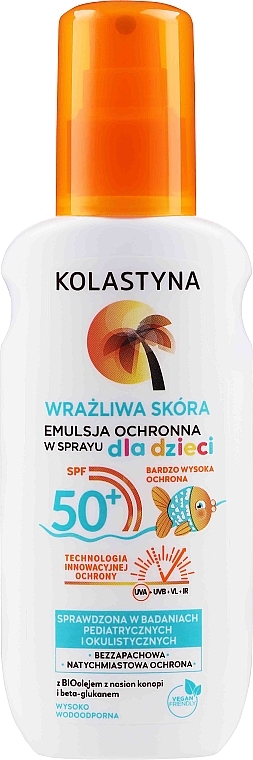 Защитный спрей-эмульсия для детей для чувствительной кожи - Kolastyna Kids Sensitive Skin SPF50 — фото N1