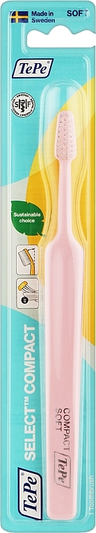 Зубная щетка Select Compact Soft, мягкая, светло-розовая - TePe Comfort Toothbrush — фото N1