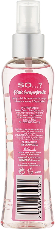 Спрей для тіла - So…? Pink Grapefruit Body Mist — фото N4