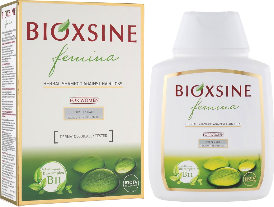 Растительный шампунь против выпадения для жирных волос - Biota Bioxsine Femina Herbal Shampoo Against Hair Loss