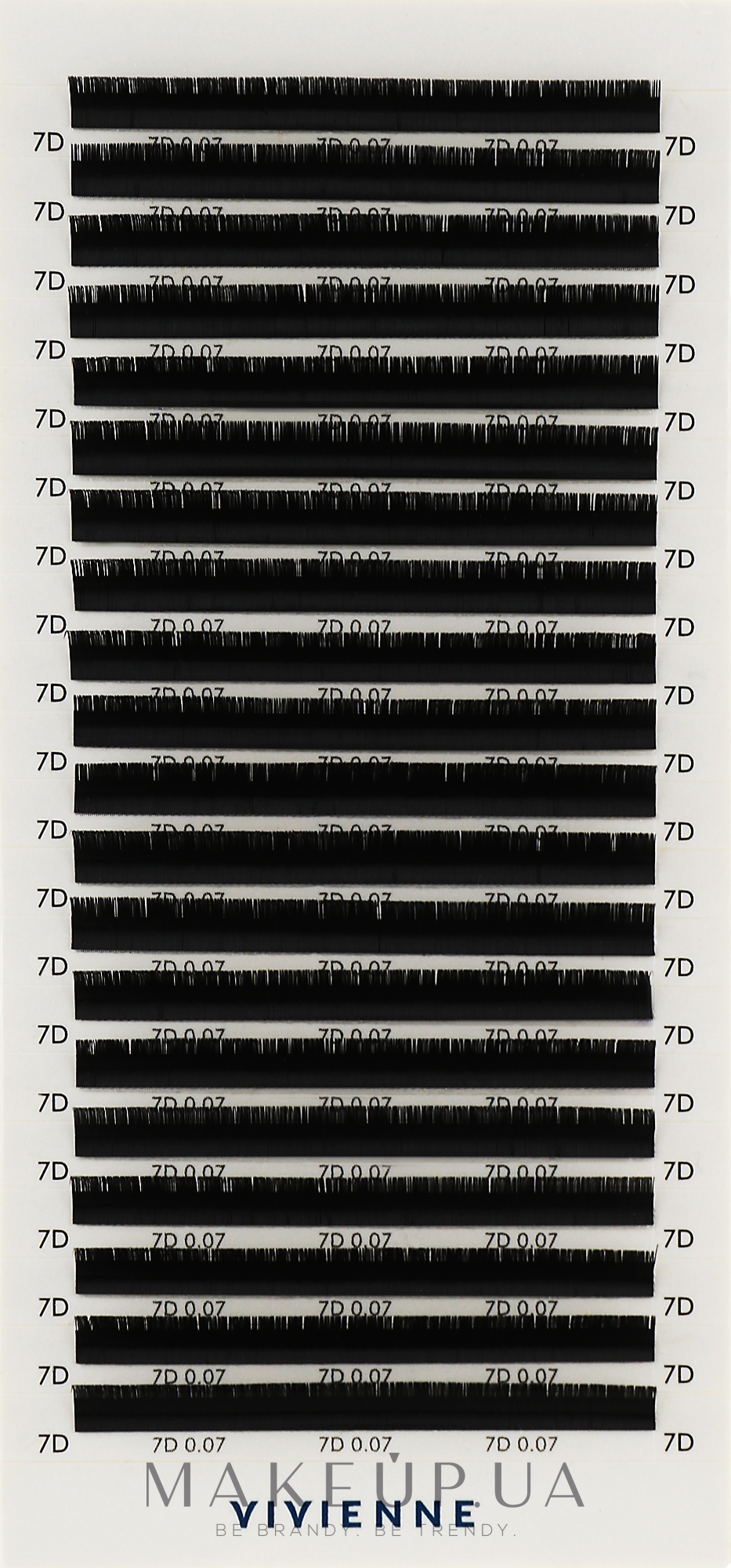 Накладные ресницы "Elite", черные, 20 линий (0,07, D, 7) - Vivienne — фото 1уп